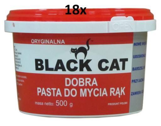 18xPasta BHP do mycia rąk Black Cat 500 g - ZESTAW + GRATIS!!!