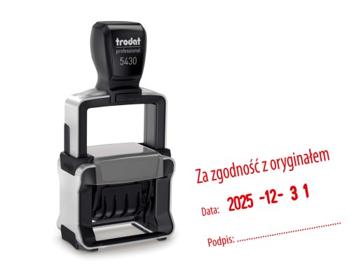 Datownik 5430 ZA ZGODNOŚĆ Z ORYGINAŁEM DATA PODPIS
