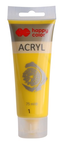 FARBA AKRYLOWA 75ML ŻÓŁTY NR 1 HAPPY COLOR