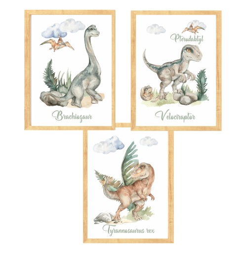 DINOZAURY- ZESTAW PLAKATÓW A4