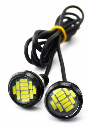DRL ŚWIATŁA DZIENNE OCZKA DIODY 12 LED OKRĄGŁE