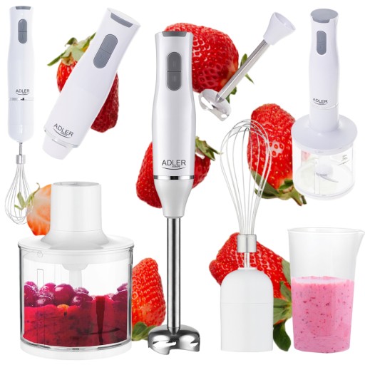 BIAŁY BLENDER RĘCZNY WIELOFUNKCYJNY MIKSER MALAKSER 800W