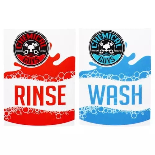 Chemical Guys Bucket Sticker WASH RINSE Naklejki!