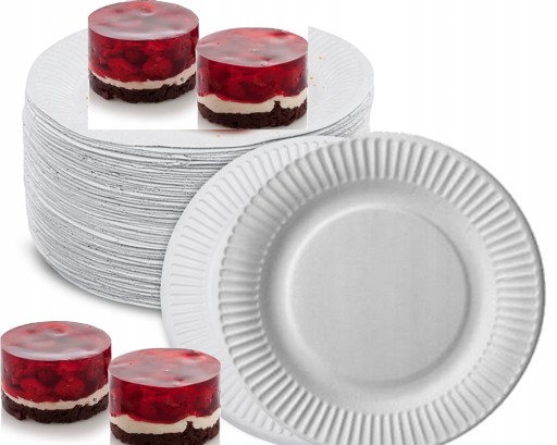 Talerze papier jednorazowe talerzyki 50 szt urodziny grill piknik bankiet