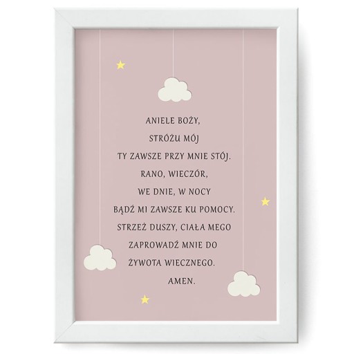 MODLITWA Aniele Boży obraz plakat A4 chrzest 21x30