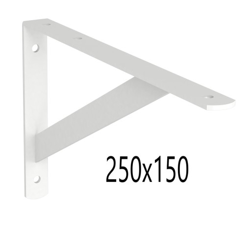 1x WSPORNIK pod półkę 250x150 <3mm> BIAŁY UCHWYT Loft półki blatu parapetu