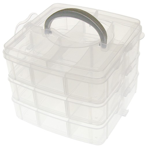 Organizer pojemnik 18 przegródek 3 warstwy 15x15x12,5cm