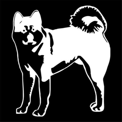 Biały 2x Zwierząt Pet Akita Pies Naklejka Samochód