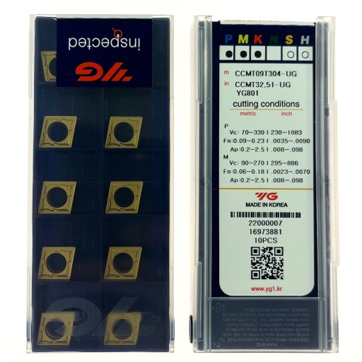 Płytki węglikowe CCMT 09T304-UG YG801 YG-1 UNIWERSALNE
