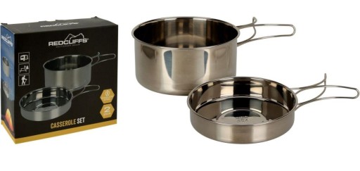 2 miski do gotowania garnki MENAŻKA 2w1 850+400ml zestaw składane uchwyty