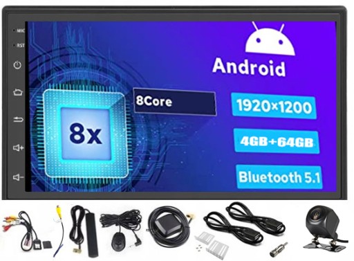 RADIO SAMOCHODOWE 2 DIN ANDROID GPS BLUETOOTH 4GB