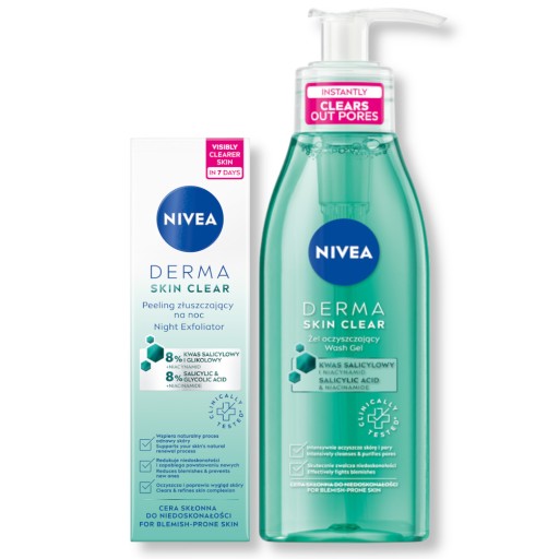Zestaw kosmetyków do twarzy NIVEA DERMA SKIN CLEAR