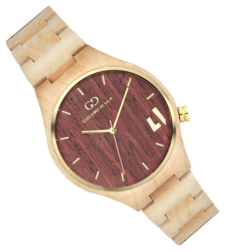 Klasyczny damski zegarek drewniany Giacomo Design GD08403 na bransolecie