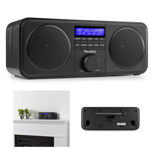 Radio domowe biurowe cyfrowe FM DAB+ czarne