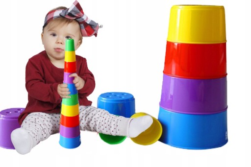 KLOCKI WIEŻA PIRAMIDA KUBKI Foremki PIASKU KĄPIELI