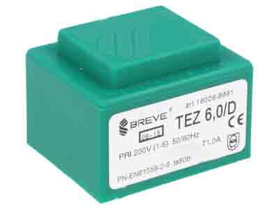 TEZ6/2x9 Transformatot zalewany 6W 2x9V