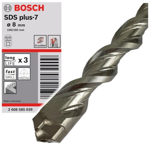 Wiertło Bosch SDS-Plus 8x100x165 Plus-7 do betonu