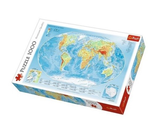 Puzzle Mapa fizyczna świata 1000 elementów