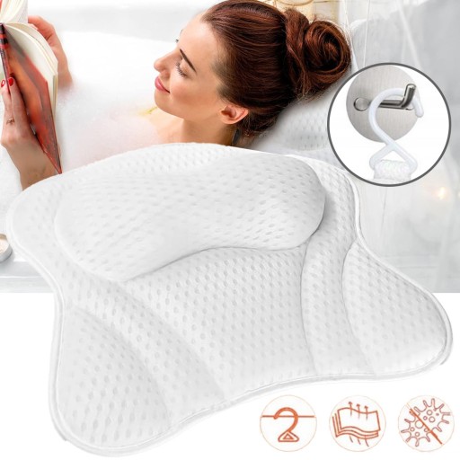 ERGONOMICZNA PODUSZKA DO KĄPIELI 4D Z MOCNYMI PRZYSSAWKAMI