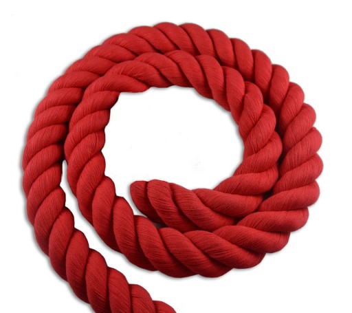 CZERWONA LINA BAWEŁNIANA 40mm, 5m, CZERWONY SZNUR