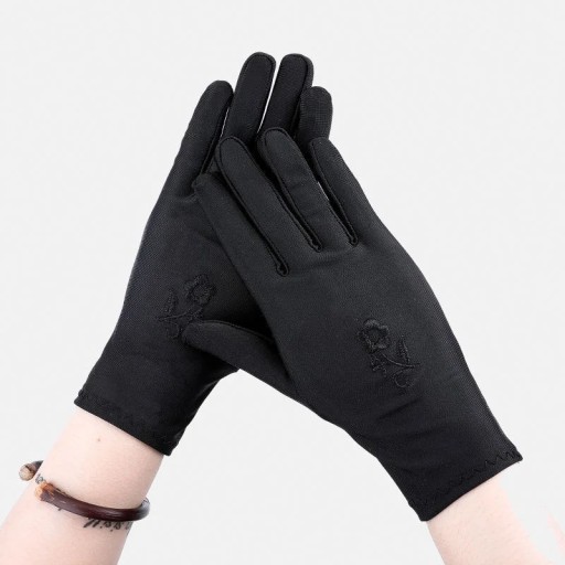 Lightweight Spring Stretchy Fingertip Touchscreen Gloves Sun Protection Tre
