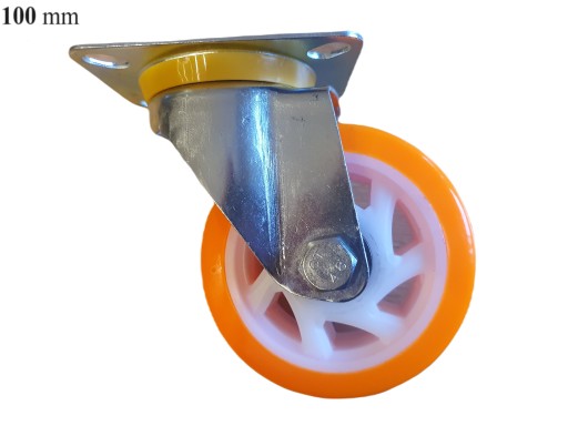 Kółka obrotowe do wózka PVC 100mm Samonastawne