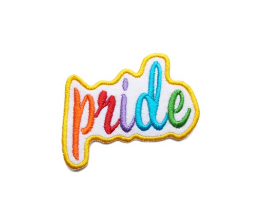 Haftowana Naszywka kolorowy Napis Pride litery