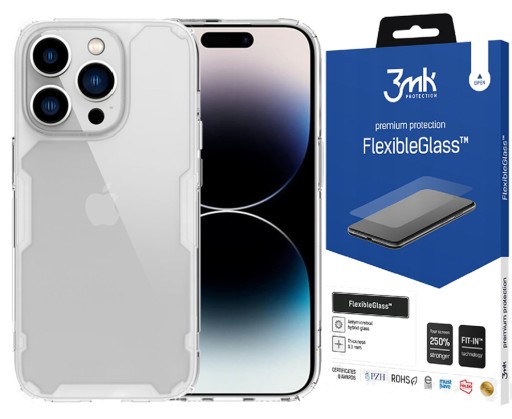 Etui Case do SLIMA ARMOR COVER IPHONE 14 PRO MAX Nillkin NATURE i Szkło 3MK