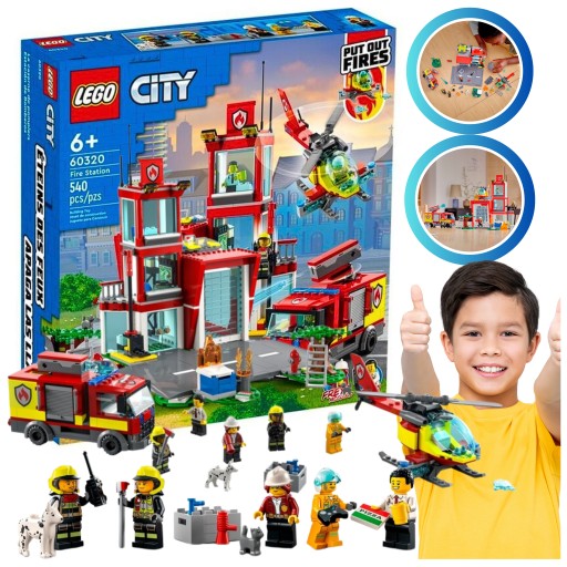 LEGO CITY REMIZJA 540EL STRAŻACKA WÓZ STAŻACKI STRAŻ POŻARNA ZESTAW KLOCKÓW