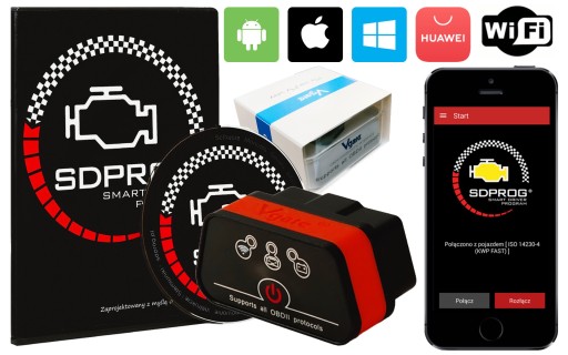 INTERFEJS iCAR2 WIFI OBD2 ELM327 PROGRAM SDPROG