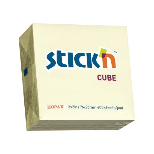 Karteczki samoprzylepne Bloczek 76x76mm 400 kartek żółty pastelowy STICK'N