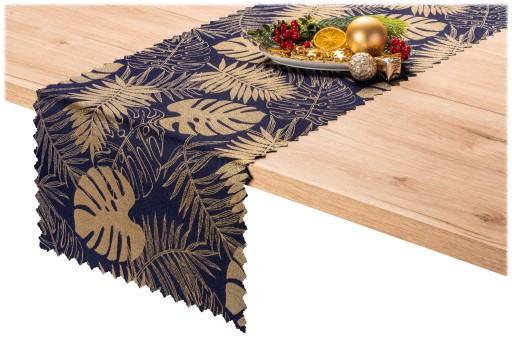 bieżnik DWUSTRONNY 40x200 DWUSTRONNY ZŁOTY granat Monstera