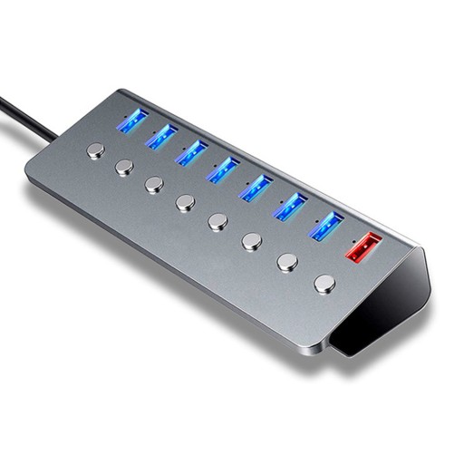 ROZDZIELACZ HUB PORT ROZDZIELACZ 8 x USB 3.0 z niezależnymi przełącznikami T292-7+1