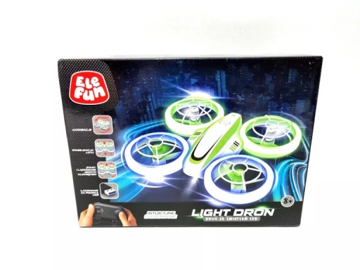 DRON ELEFUN ZE ŚWIATŁEM LED AKROBACJE Z PILOTEM 4 TRYBY