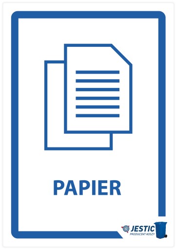 PAPIER - NAKLEJKA NA KOSZ SEGREGACJA ŚMIECI 30CM
