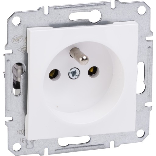 Gniazdo pojedyncze z uziemieniem ASFORA białe EPH2800721 SCHNEIDER ELECTRIC
