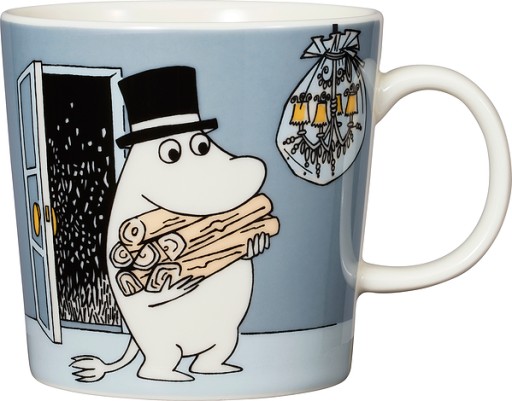 KUBEK z porcelany TATA MUMINKA ARABIA FINLAND 300 ml SZARY i TRWAŁY MOOMIN
