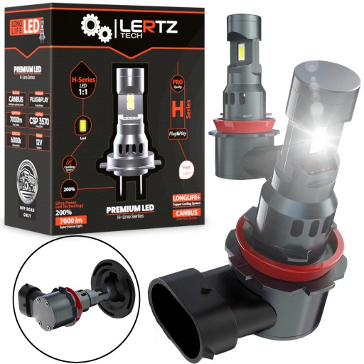 Żarówki H11 LED 2x Żarówka Canbus 1:1 MOCNE 6000K X - WHITE N GENERACJA CSP