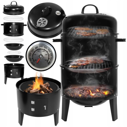 WĘDZARNIA GRILL Ogrodowy Tuba Przenośna Metalowa Wędzok Wędzarka