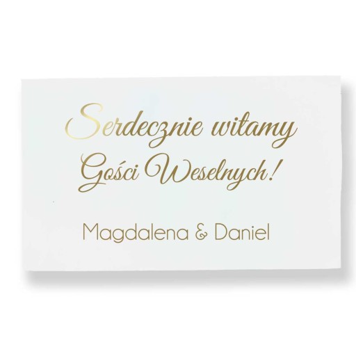 Tablica powitalna na ślub i wesele, Serdecznie witamy gości weselnych 30x50