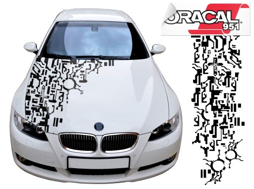 NAKLEJKI na Auto MASKĘ MOTYW Geometria 45cm x 1.5m