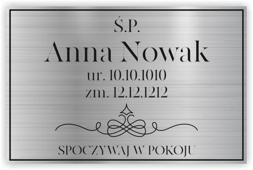 TABLICZKA NAGROBKOWA TABLICA NAGROBNA NA GRÓB