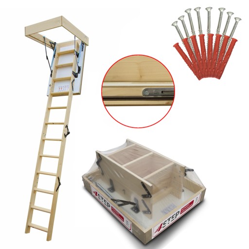 Schody Strychowe 4STEP GREENLINE Wyłaz 90x80 32mm + wkręty GRATIS