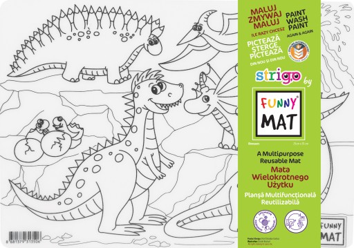 Transparentna mata wodoodporna do kolorowania Strigo by Funny Mat Dinozaury