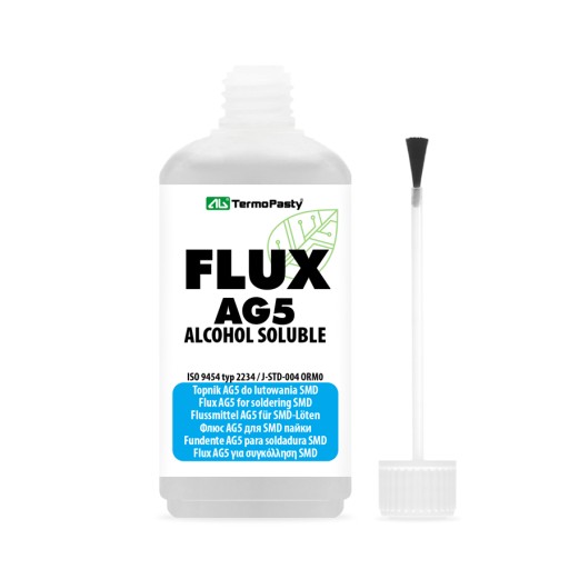 TOPNIK FLUX AG-5 do lutowania SMD 100ml średnio aktywny + Pędzelek