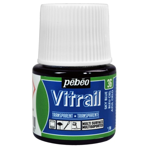 Farba do szkła Vitrail - Pébéo - Sky Blue, 45 ml