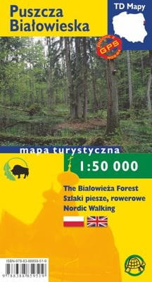 PUSZCZA BIAŁOWIESKA MAPA TURYSTYCZNA LAMINOWANA TD