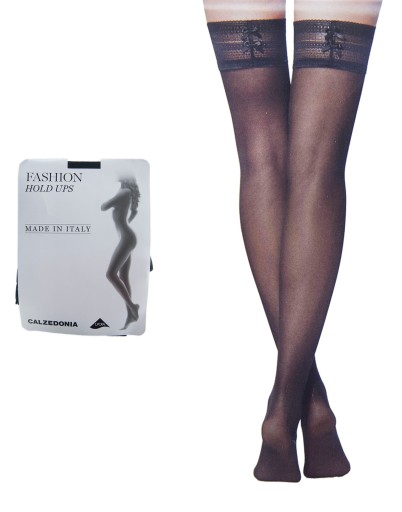 CALZEDONIA pończochy samonośne czarne 1/2 S/M