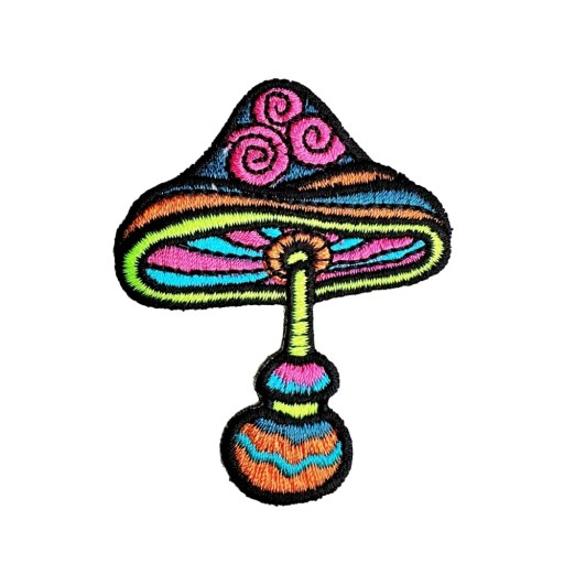 Haftowana naszywka TERMO na ubranie - Grzybek halucynek 5,4 x 6,6 cm