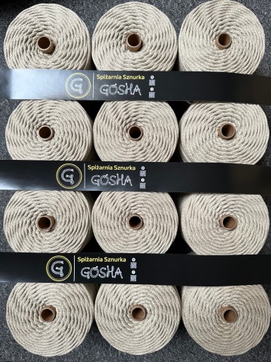 Sznurek Beżowy 4mm 200mb GOSHA Beż Bawełna Makrama
